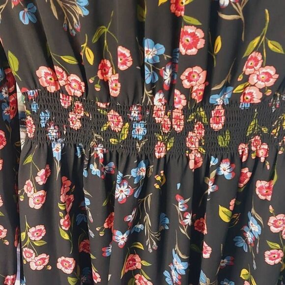 Kate Spade Meadow Floral Shift Dress Black Pink XXS NWOT - Picture 11 of 12